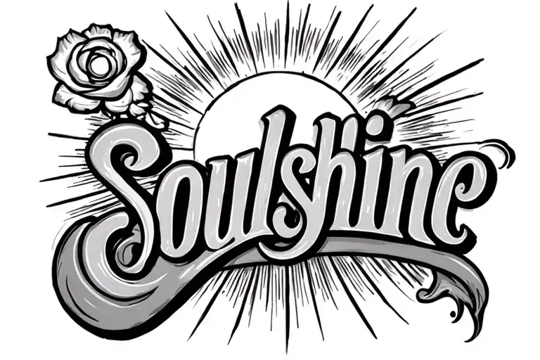 The Word Soulshine With Sunlight Behind It
