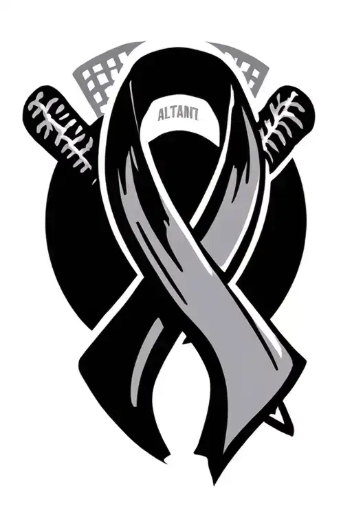 Atlanta Braves Cancer Awareness Ribbon