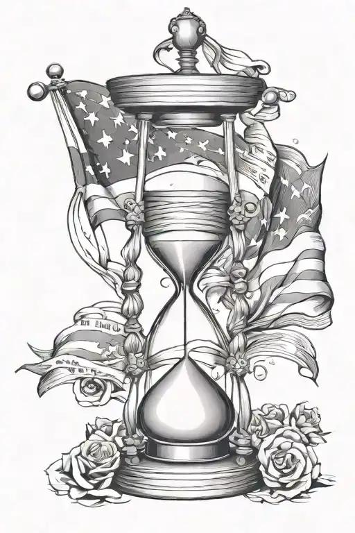 Hourglass Wrapped With American Flag
