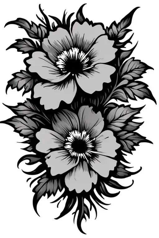 Floral Et Tribal Tattoo Design