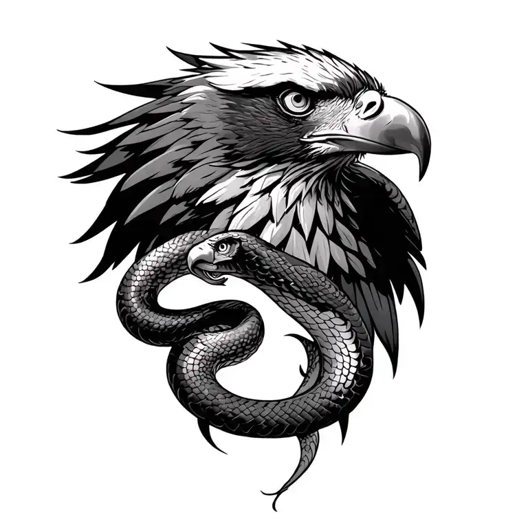 Eagle With Serpent Around Neck