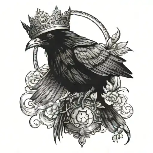 Raven Carrying A Crown