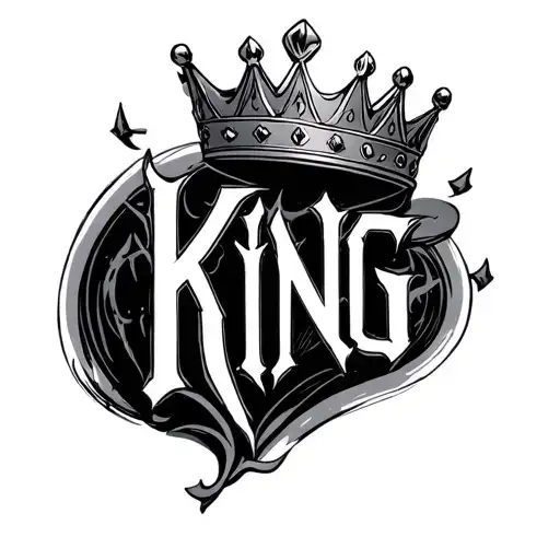 King Word With A Section From Above With Canvas A Tattoo For Overhead