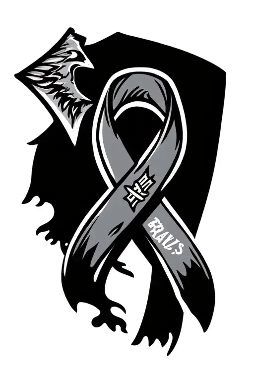 Braves Tomahawk Cancer Awareness Ribbon