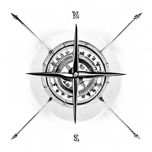 Viking Compass With Pirate Coin