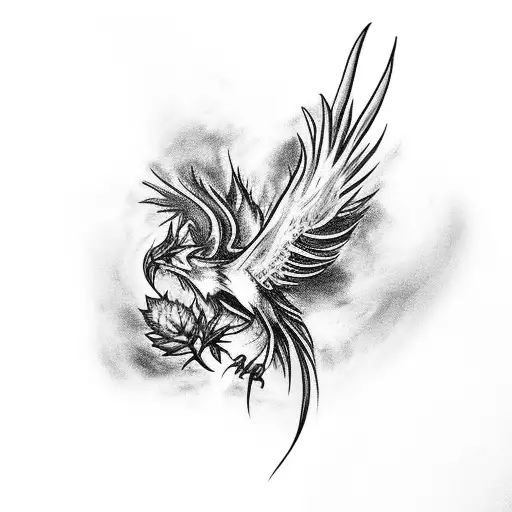 Phoenix With Wild Flower