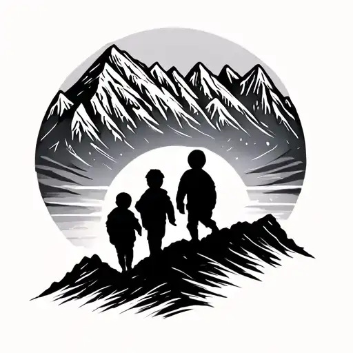Mountains Symbolizing Two Boy Children