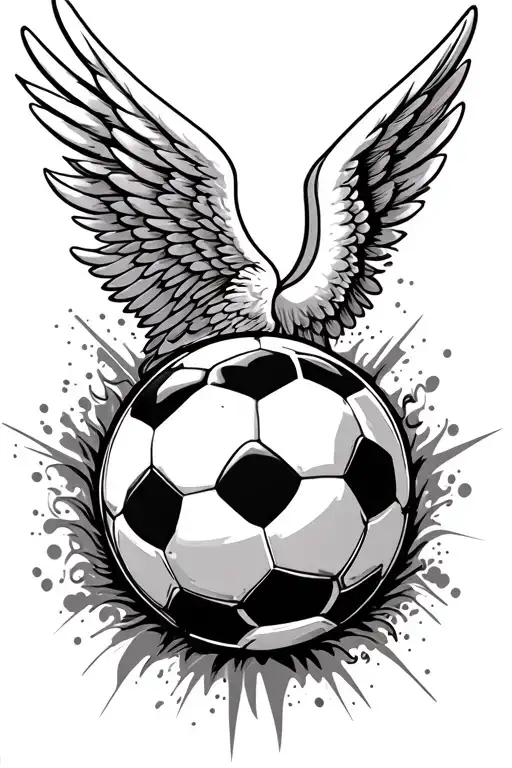 Soccer Ball With Angel Wings