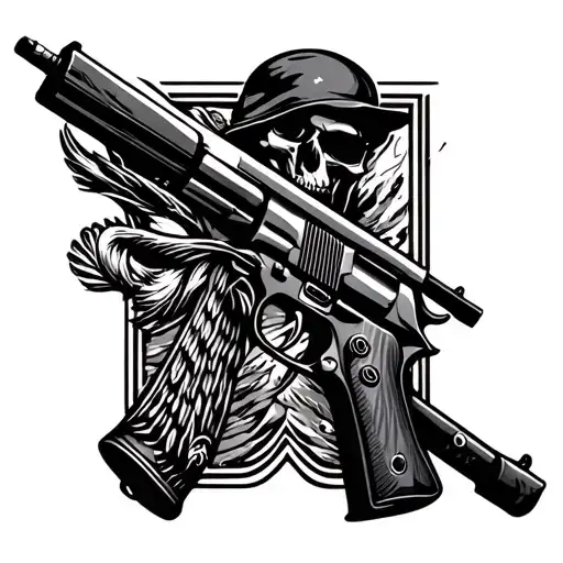 Fishing Rod And A Gun