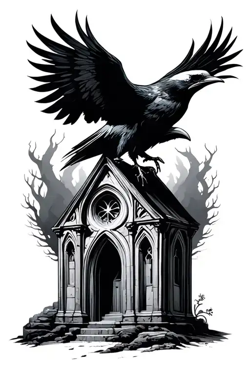 Raven With Church Elements