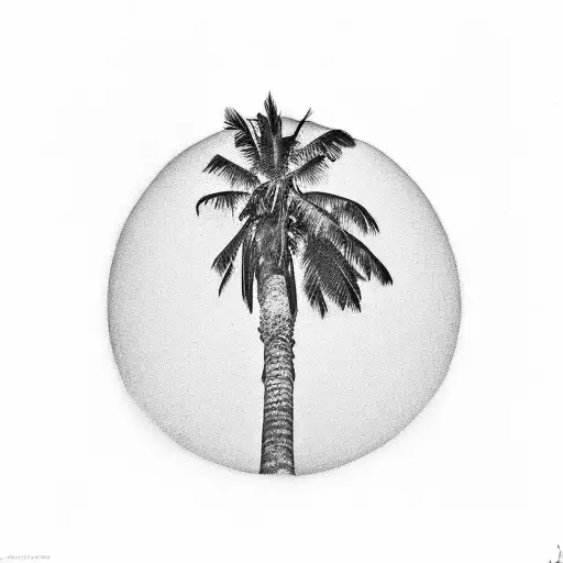 Palmtree In A Half Moon