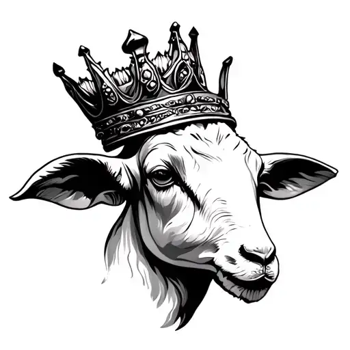 Lamb Head Wearing A Crown