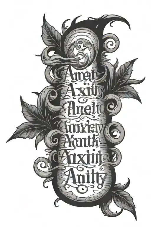 Anxiety Text Thorn Shape Surrounded