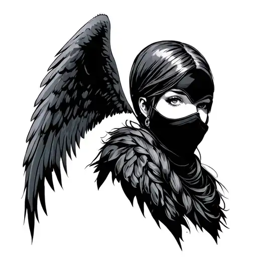 Angel With Ski Mask Woman