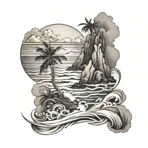 Masculine Ocean Beach Scene