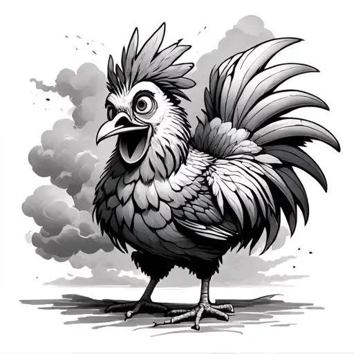 Heihei From Moana In A Storm Cloud