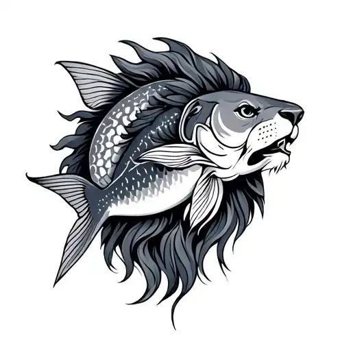 Fish With Sagittarius And Lion With Shade