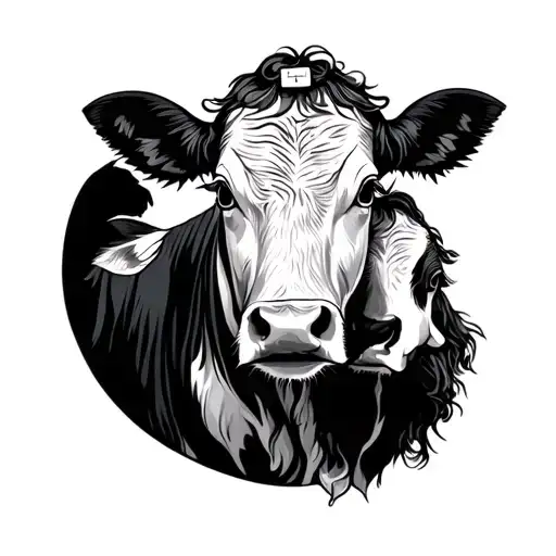 A Nurse Embracing A Highlander Cow As A Symbol Of Nurturing And Care