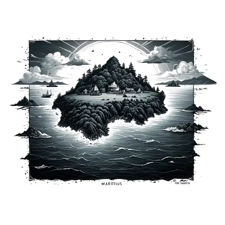 Maritius Island Map Outline