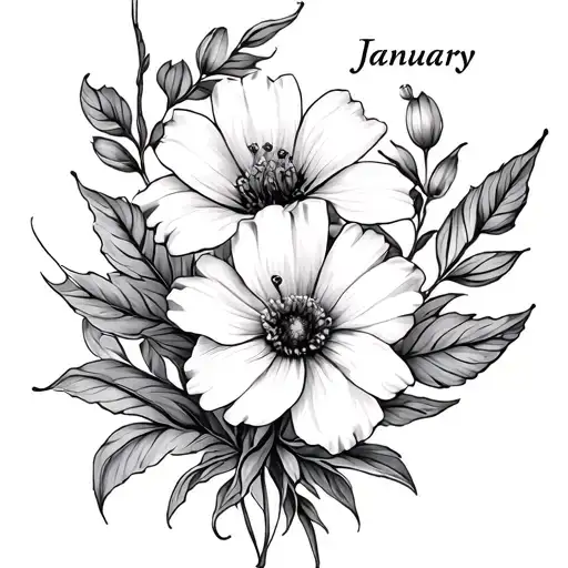 Birth Flowers Intertwined January July August December