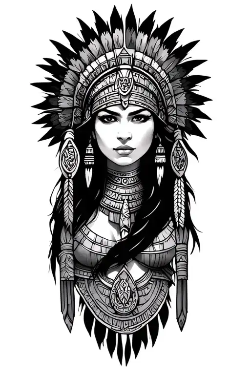 Aztec Female Warrior Woman