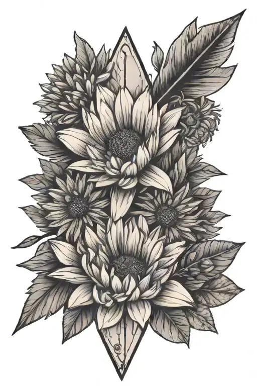 Arrow With Daisy And Aster Flower