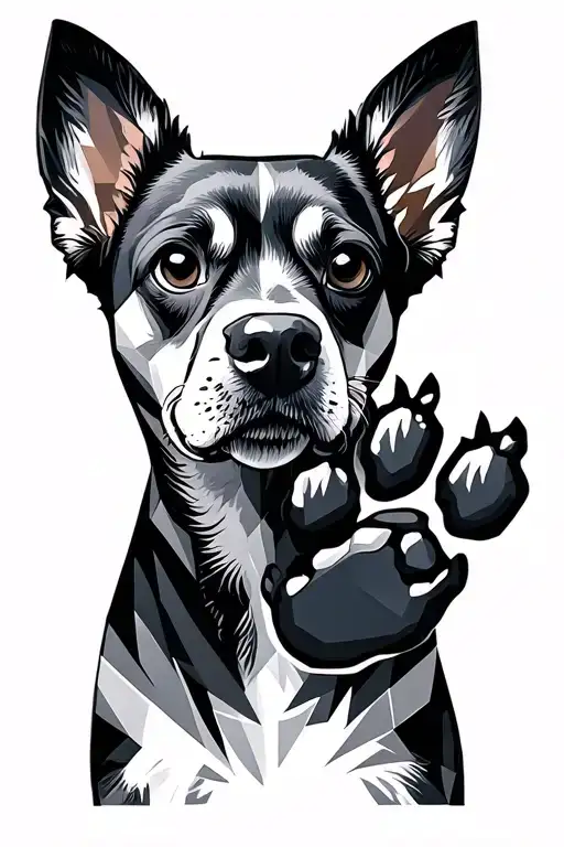 Geometric Dog Paw