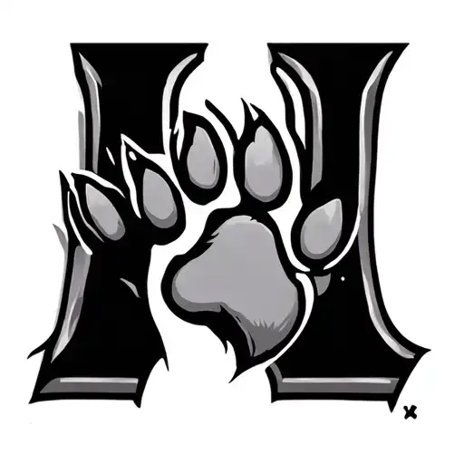Letter H Dog Paw