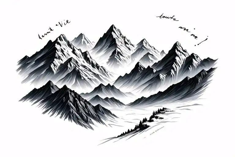 Toute Ma Vie With French Alps Abstract