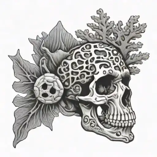 Corals Fish And Skull