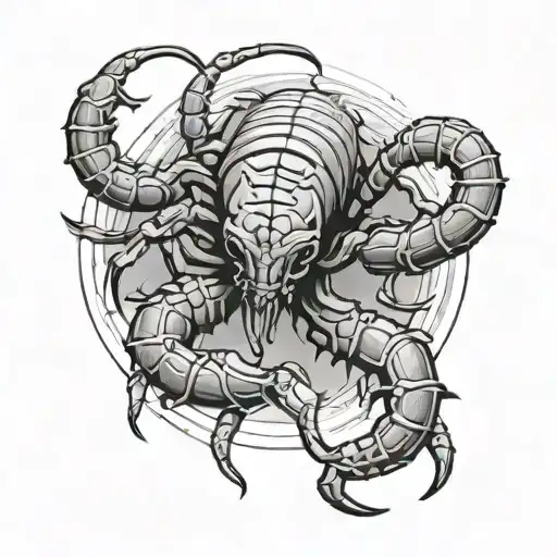 A Line Art Scorpion Showing The Letters R C A