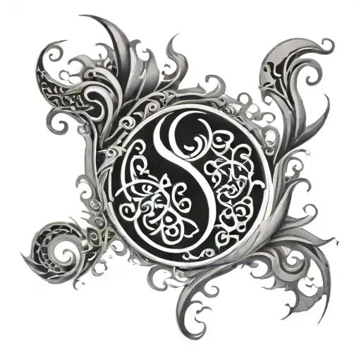 Incorporate Arabic Script Into A Swirling Fire Vortex Design