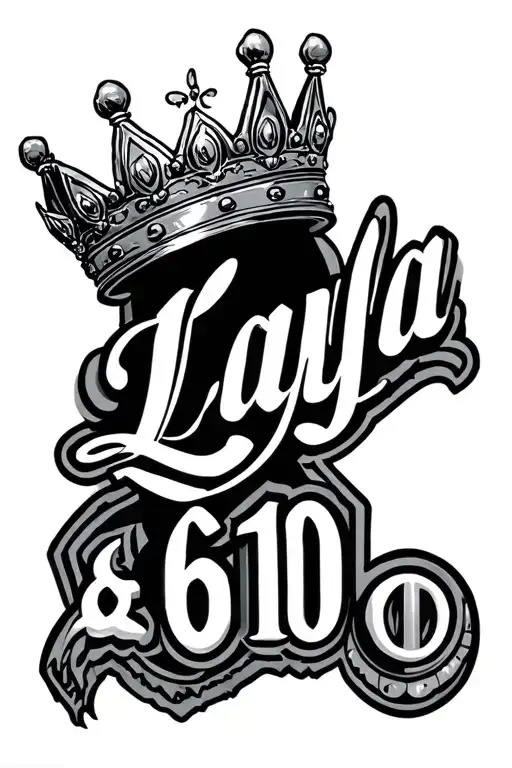 Gangster Style Crown With Script Writing Of Layla And 610