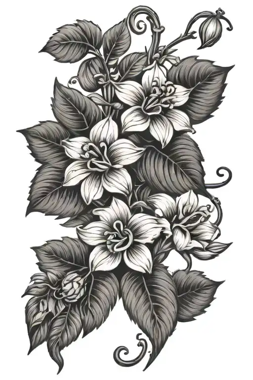 Vine With Flowers With A Name Of Nicholette