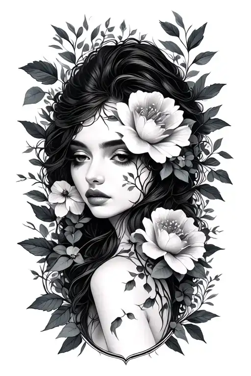 Floral And Leaves Veins Full Arm