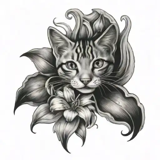 Lillies And Cat Paw Prints Leading