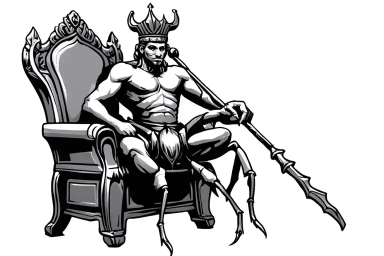 Ant King Sitting On A Throne With A Scepter Symbolizing Your Empire