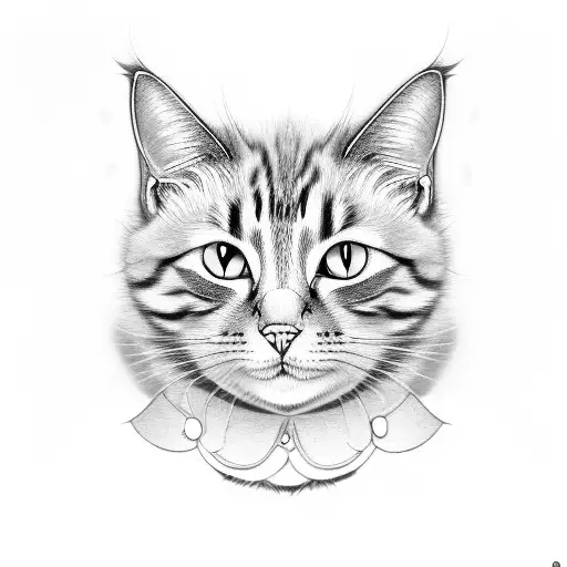 Cartoon Cat With Silverware