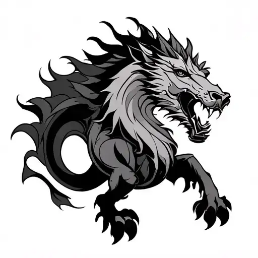Dragon Horse Lion Roaring