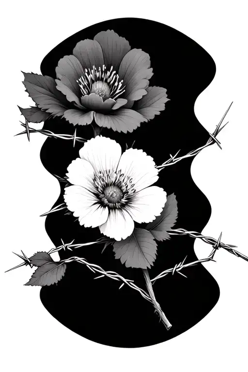 Floral Wrap With Barbed Wire Stems