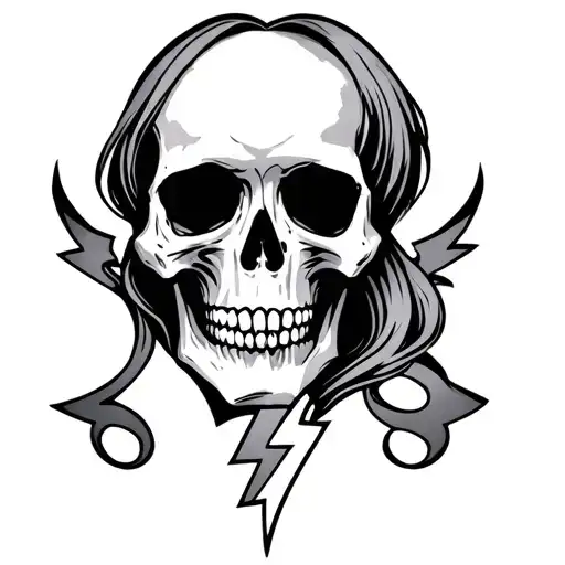 Sugar Scull With Lightning Bolt With Adoption Symbol Female