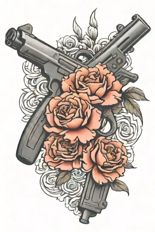 Carnation Flower In A Machine Gun