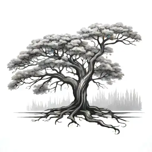 A Tattoo Design Of A Basic Tree Shape