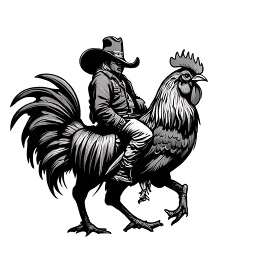 Cowboy Riding A Rooster