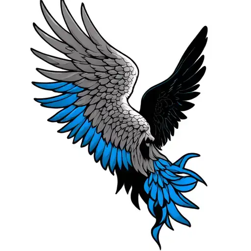 Achilles Wings Blue Line