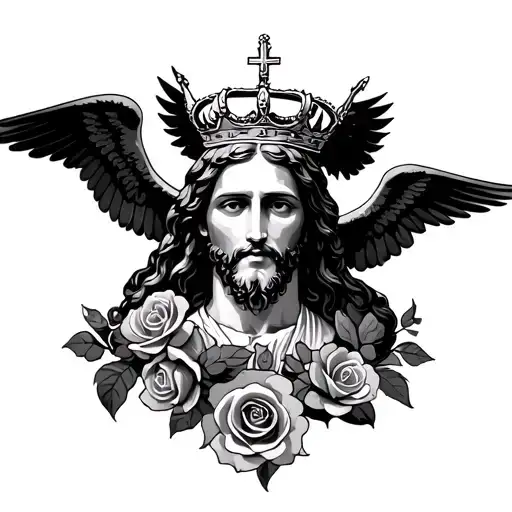 Rose And Angels Jesus Crown