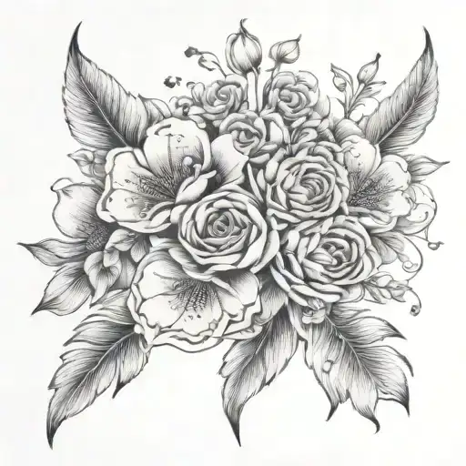 Baby Ultrasound Surrounded By Flowers