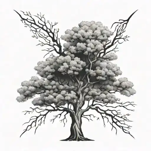 A Tattoo Design Of A Basic Tree Lines