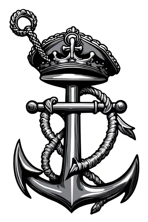 Fouled Anchor And Royal Canadian Regiment Cap Badge