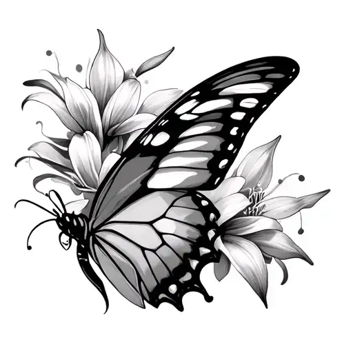 Lilien Butterfly With Compass And